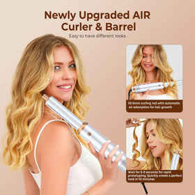 Yitrust detachable hot air curler attachment enables easy travel-ready curls.