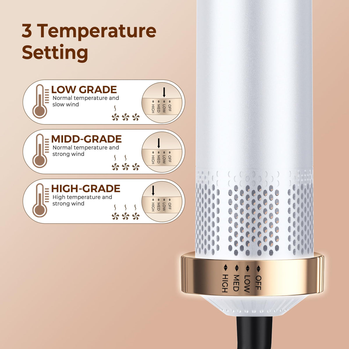 Yitrust three temperature settings let you tailor styling to hair type.