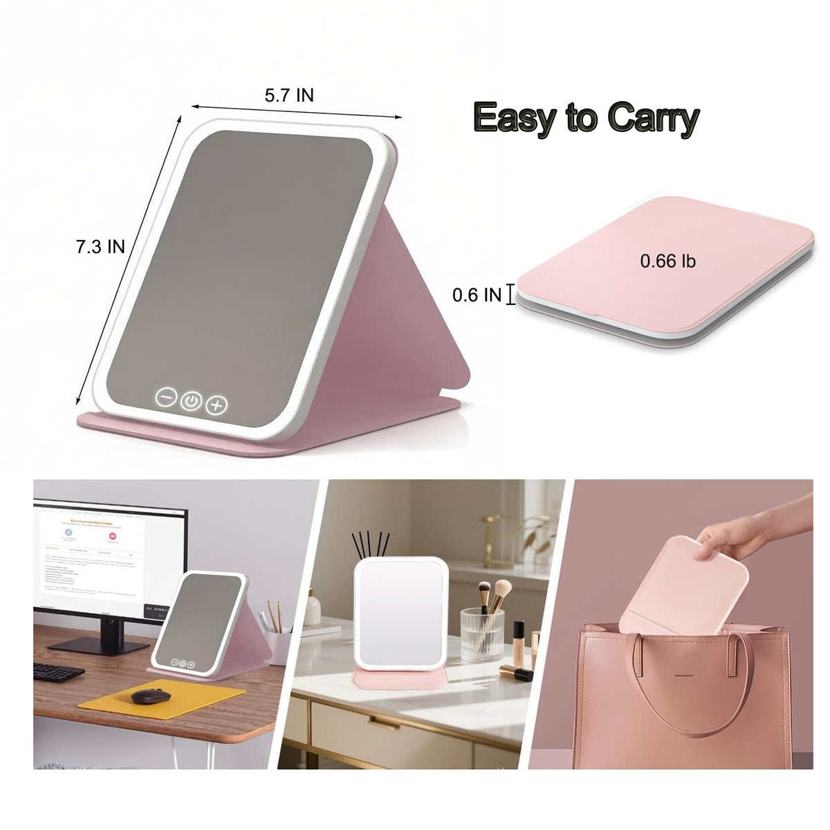 YiYeraio travel makeup mirror three-angle adjustment for custom viewing
