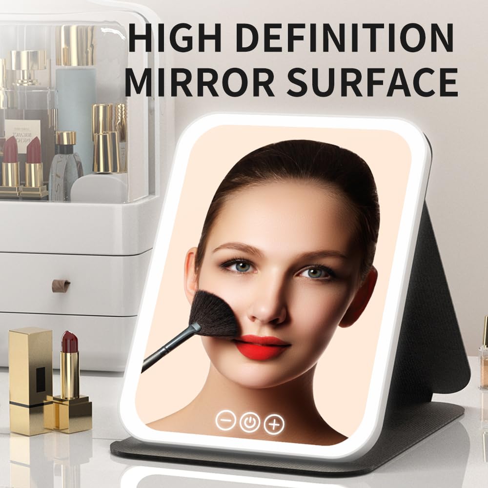 YiYeraio travel makeup mirror lit setup with soft, even illumination