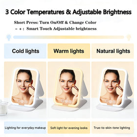 YiYeraio travel makeup mirror side view shows portable profile