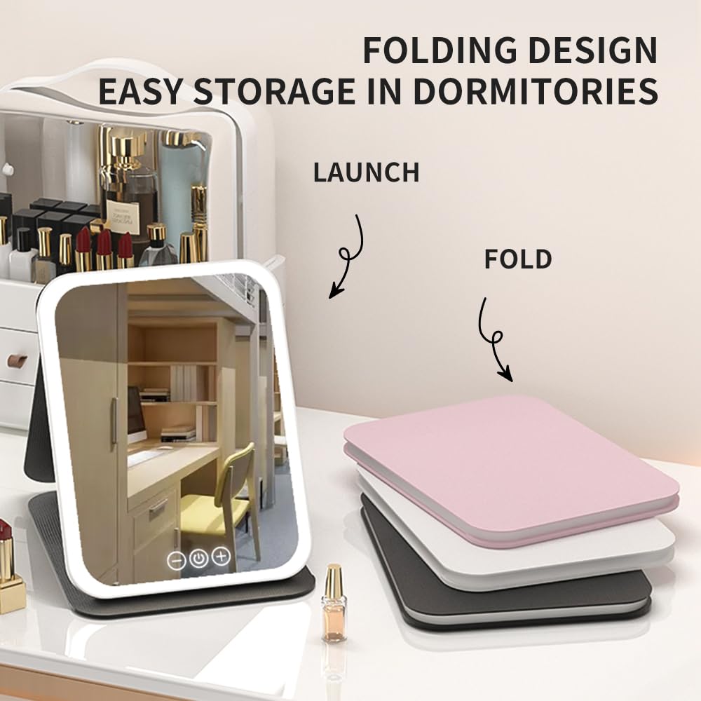 YiYeraio travel makeup mirror touch control for dimming and color adjustment