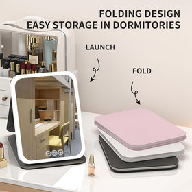 YiYeraio travel makeup mirror touch control for dimming and color adjustment