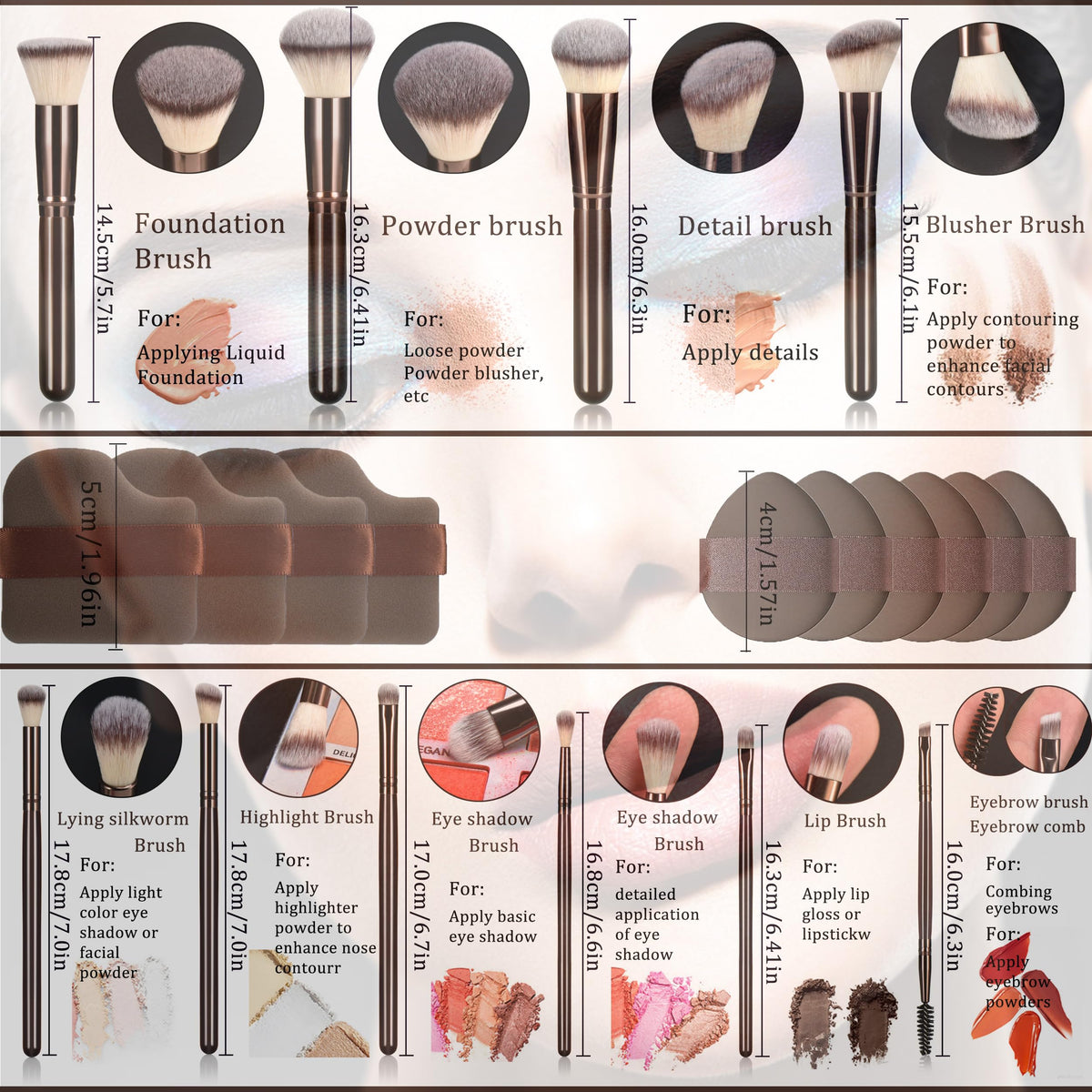 YJ-Anyue kabuki brush with ergonomic grip for even powder application