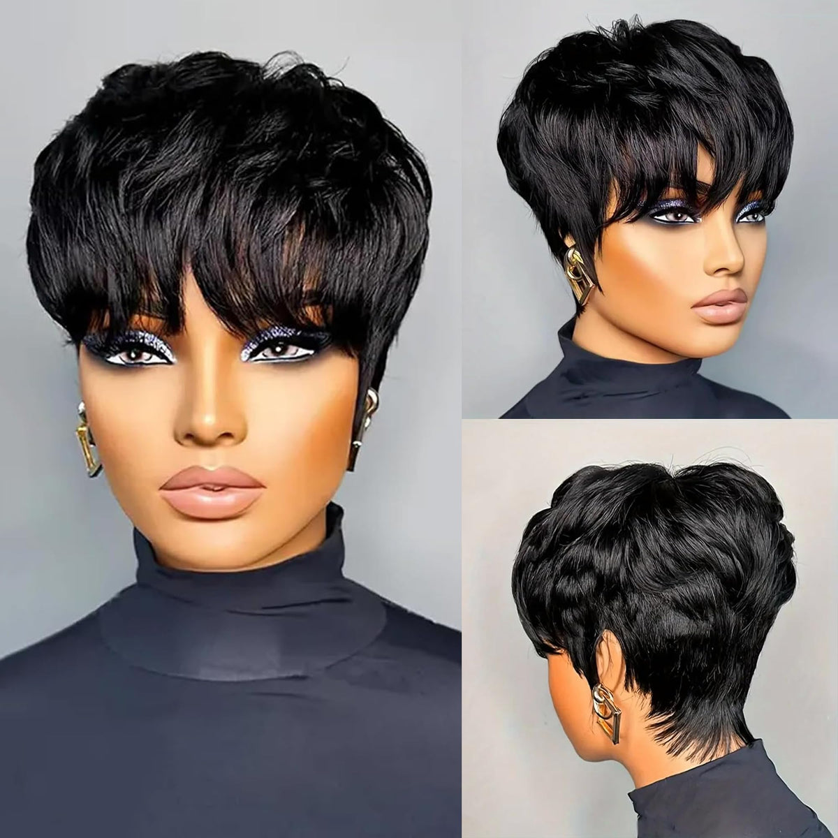 YJOQOKOA Short Bob Wig front view showing natural look for daily wear