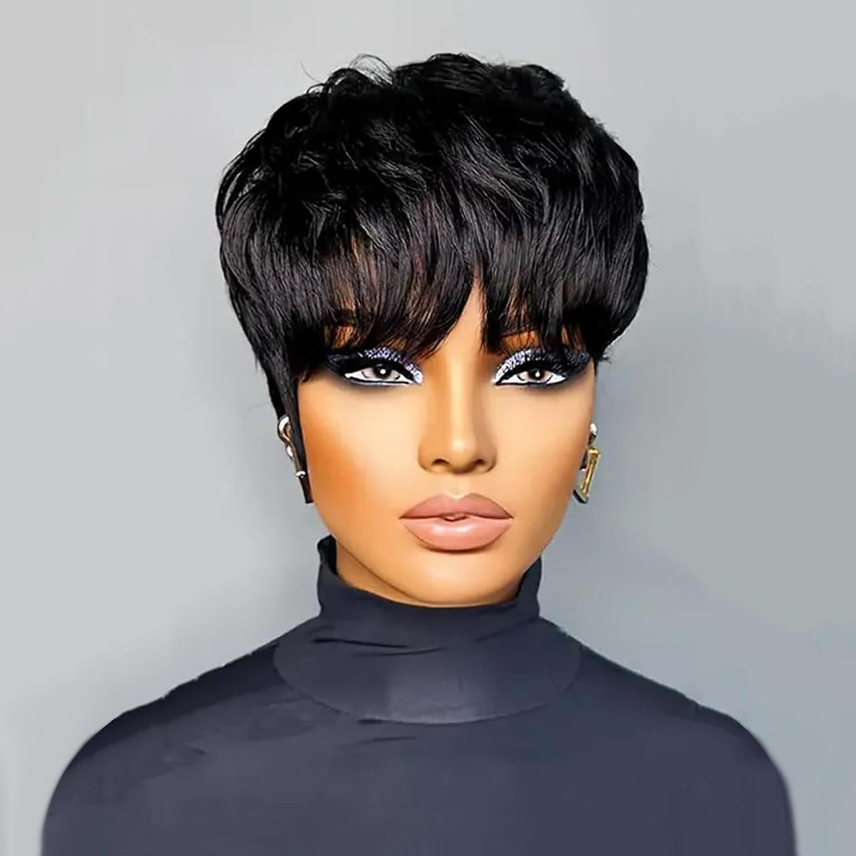 YJOQOKOA Pixie cut side view highlighting versatile styling possibilities