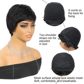YKHJH Pixie Cut Wig packaging image suggests ready-to-wear presentation.