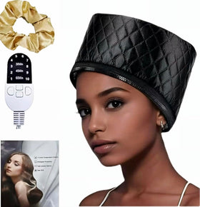 YLMAPHYREE hair spa cap with remote control for customizable heat settings.