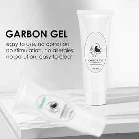 YMEYFAN Carbon Peeling Gel applied on the face for impurity removal.
