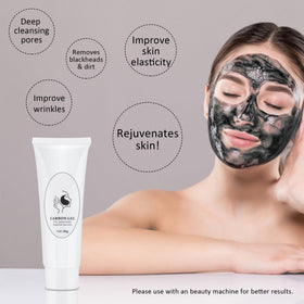 YMEYFAN Carbon Peeling Gel used with a laser beauty machine for enhanced cleansing.