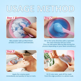 YMEYFAN jelly mask being mixed with water for DIY facial.