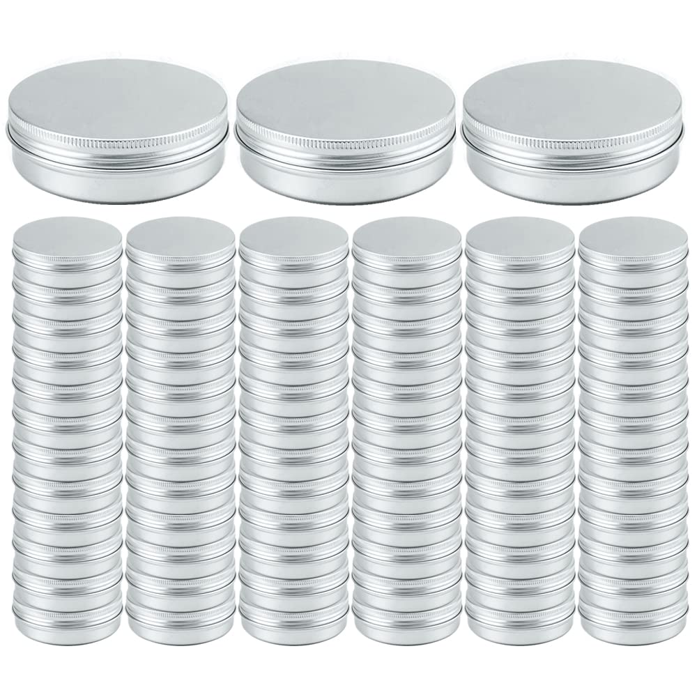 Ymkf Sqqr 2oz aluminum tin with lid, ideal for lip balms and creams.