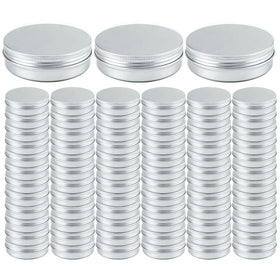 Ymkf Sqqr 2oz aluminum tin with lid, ideal for lip balms and creams.