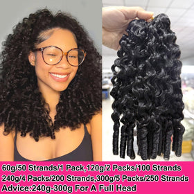 YMS Burmese Curly Crochet Extensions Easy to install and reusable.