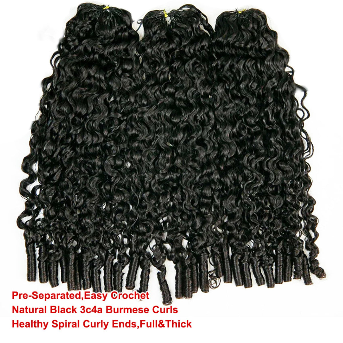 YMS Burmese Curly Extensions Versatile for volume, braids, twists.