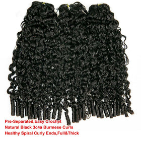 YMS Burmese Curly Extensions Versatile for volume, braids, twists.