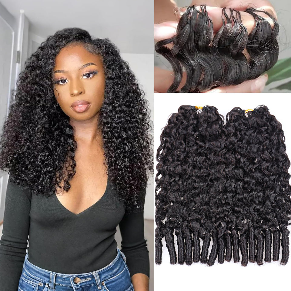 YMS Burmese Curly Feather Crochet Hair 18 inch for voluminous everyday looks.
