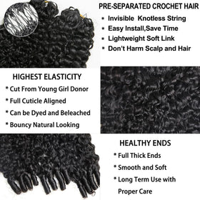 YMS Burmese Curly Pre-looped Invisible Knots for seamless blending.