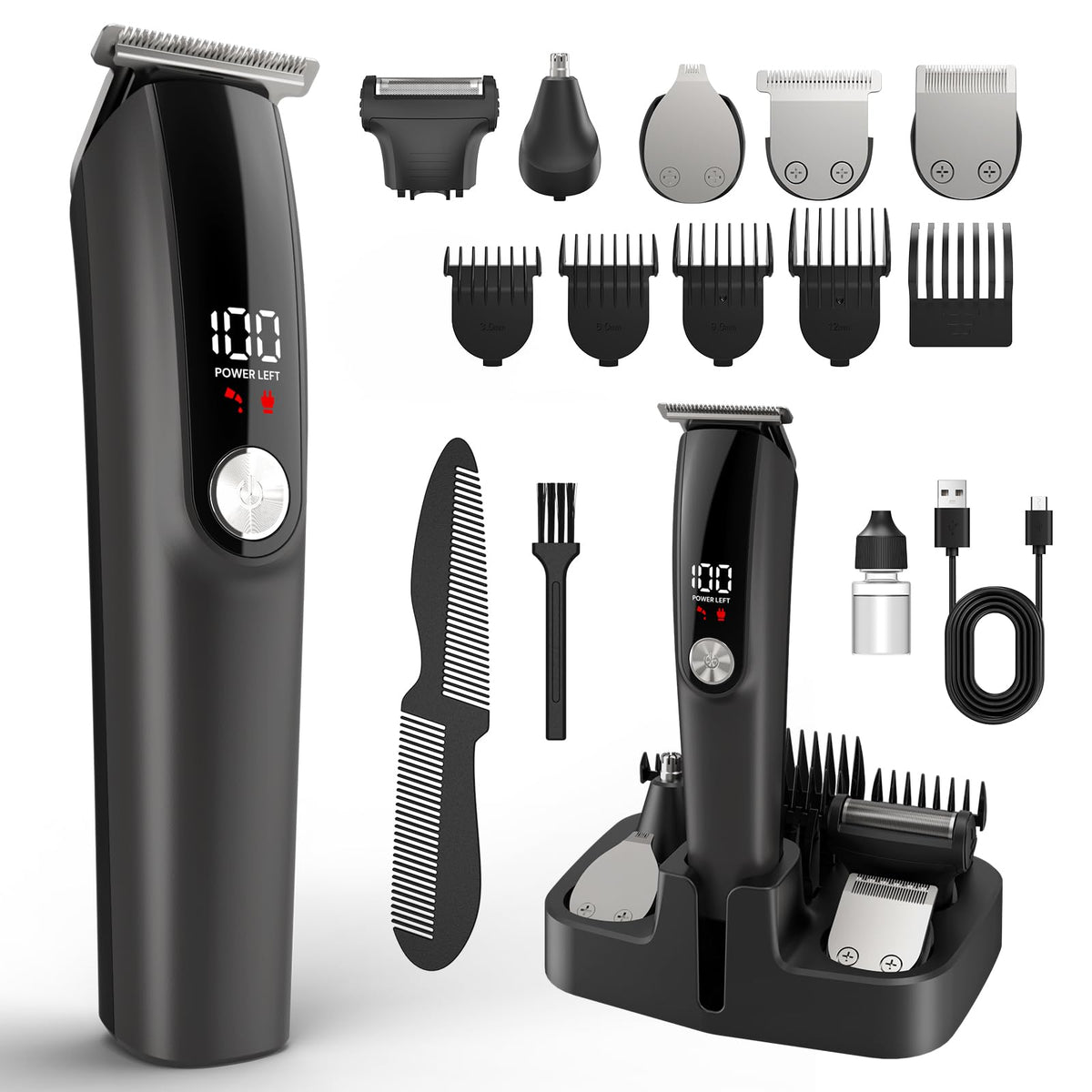 Ynasen 6-in-1 beard trimmer stand keeps accessories organized for quick grooming.