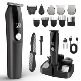 Ynasen 6-in-1 beard trimmer stand keeps accessories organized for quick grooming.