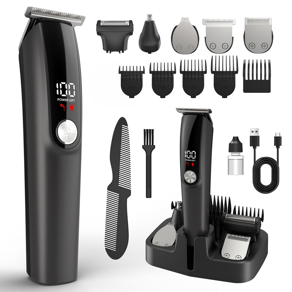 Ynasen 6-in-1 beard trimmer stand keeps accessories organized for quick grooming.