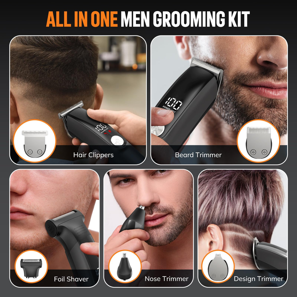 Ynasen trimmer heads provide precise shapes for clean beard lines.