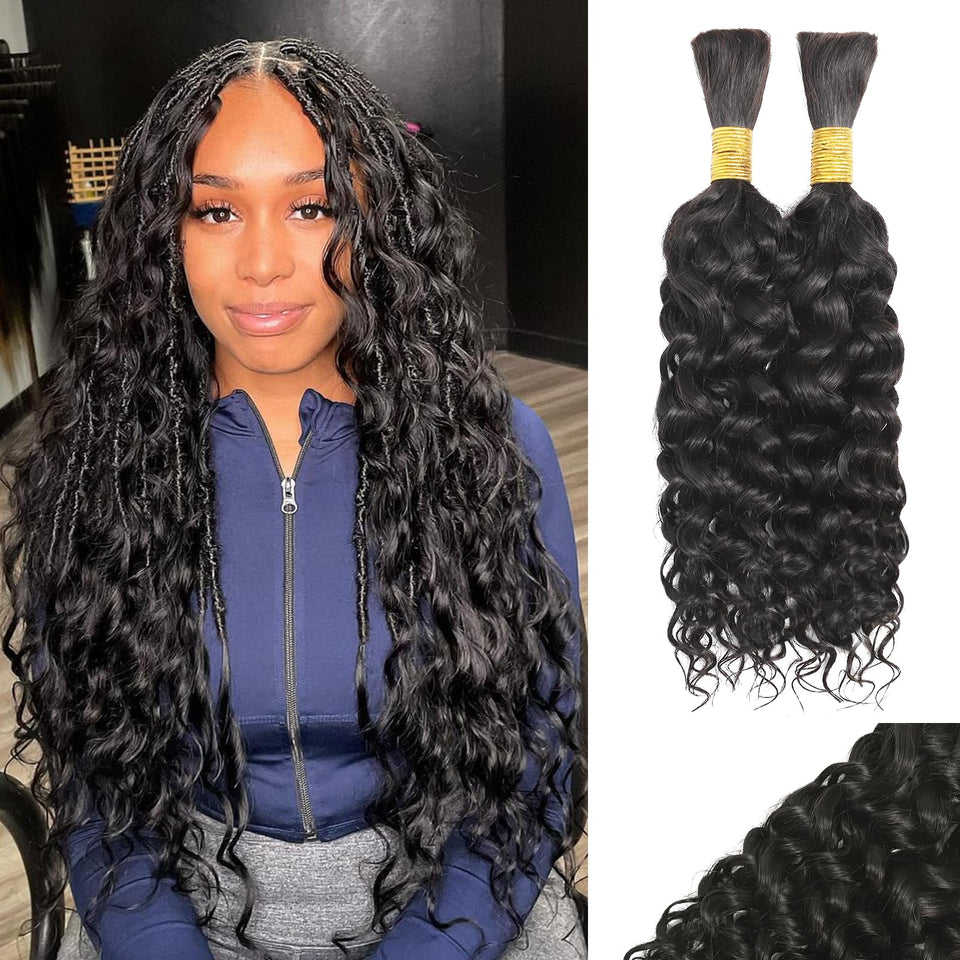 YNiSew wet and wavy braiding hair bundle showing natural texture and softness for braids.