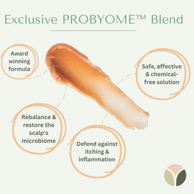 Yobee Restorative Scalp Mask jar closeup shows natural ingredients like honey and turmeric promoting soothing conditioning