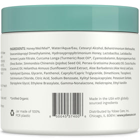 Yobee Restorative Scalp Mask texture sample shows rich cream without heaviness