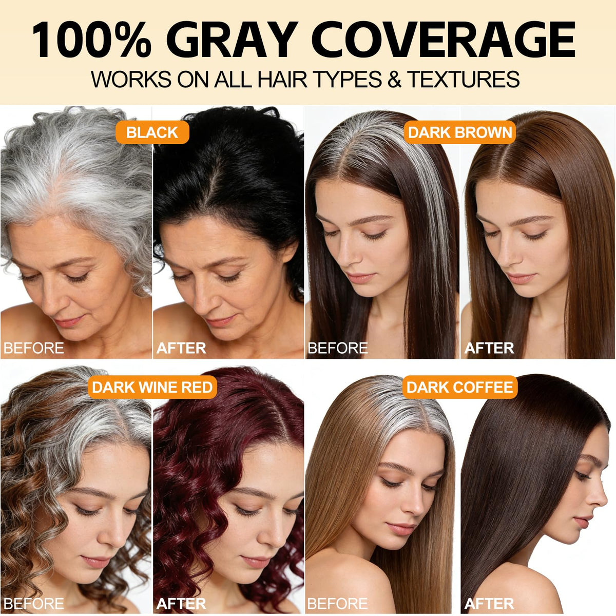 Yocisku Chestnut Brown Hair Dye Shampoo application on dry hair