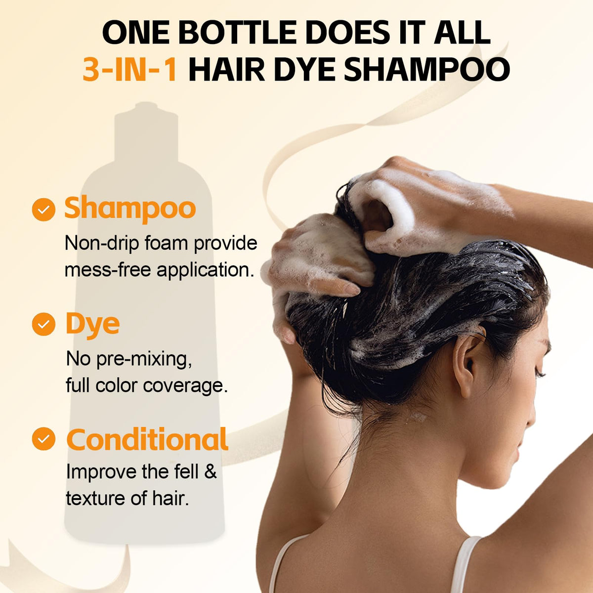 Yocisku Chestnut Brown Hair Dye Shampoo gloves included for mess-free use