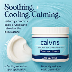 YOCMIPS Calvris Scalp Relief Balm shows Jojoba concentrate hydrating the scalp