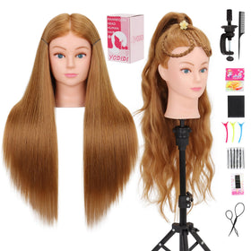 YODIDI mannequin head with 80percent human hair close-up for realistic practice
