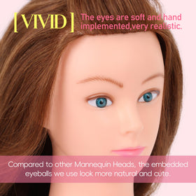 YODIDI mannequin head close-up of real hair texture for natural movement.