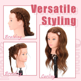 YODIDI mannequin head shown in a styling scenario for lifelike practice.