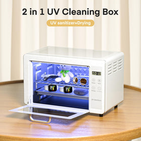 Yofuly nail tools cleaner box side view emphasizes compact professional storage