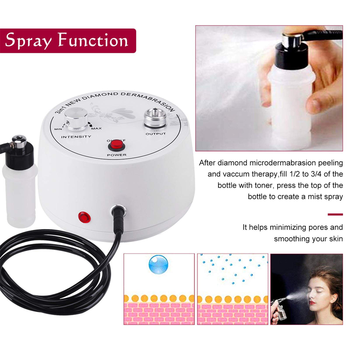 Yofuly nine-tip diamond wand set for customizable exfoliation on face and body