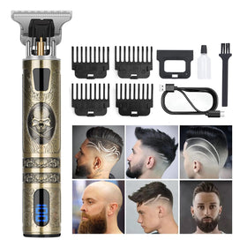 YOGINGO professional hair trimmer with bronze finish and LCD display for on-the-go grooming