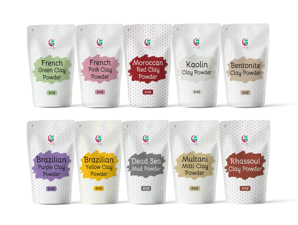 Yogi’s Gift 10-clays-pack for face masks and soaps, 8oz each.