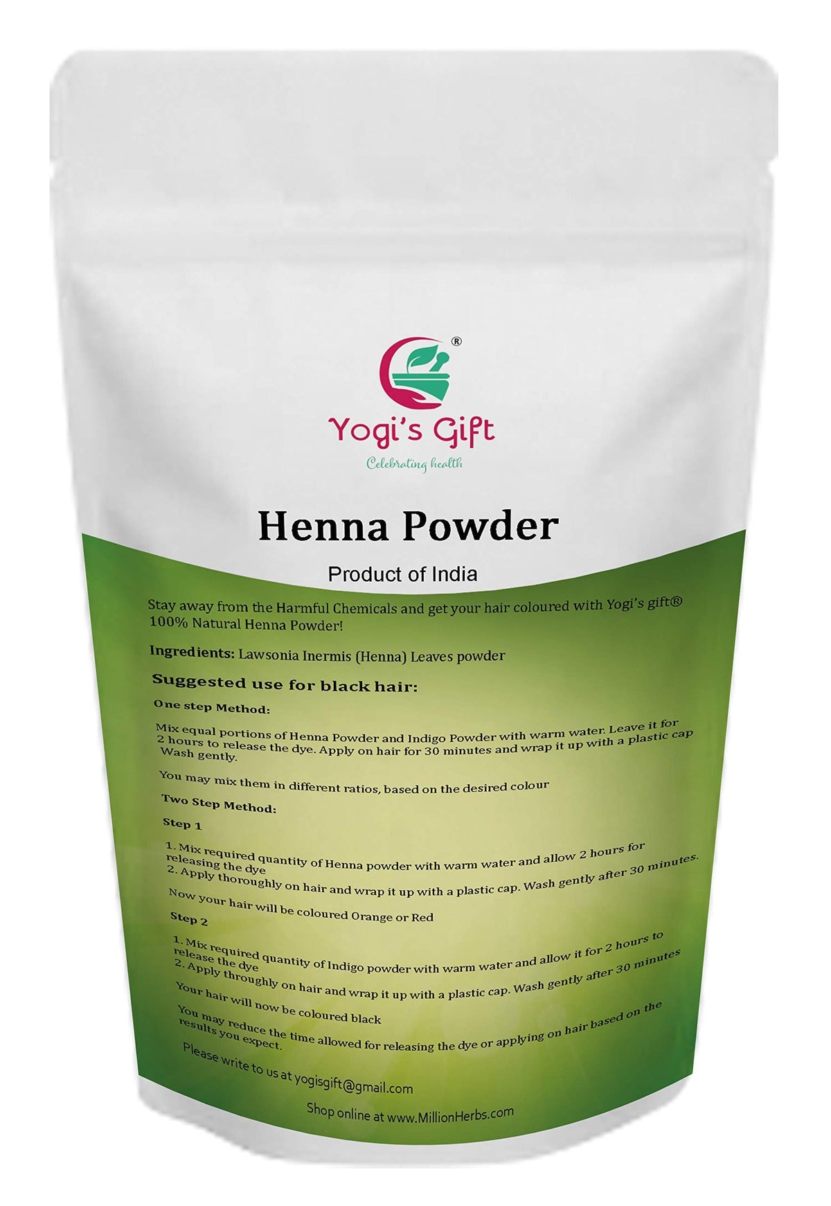 YOGI'S GIFT henna paste mix ready for application