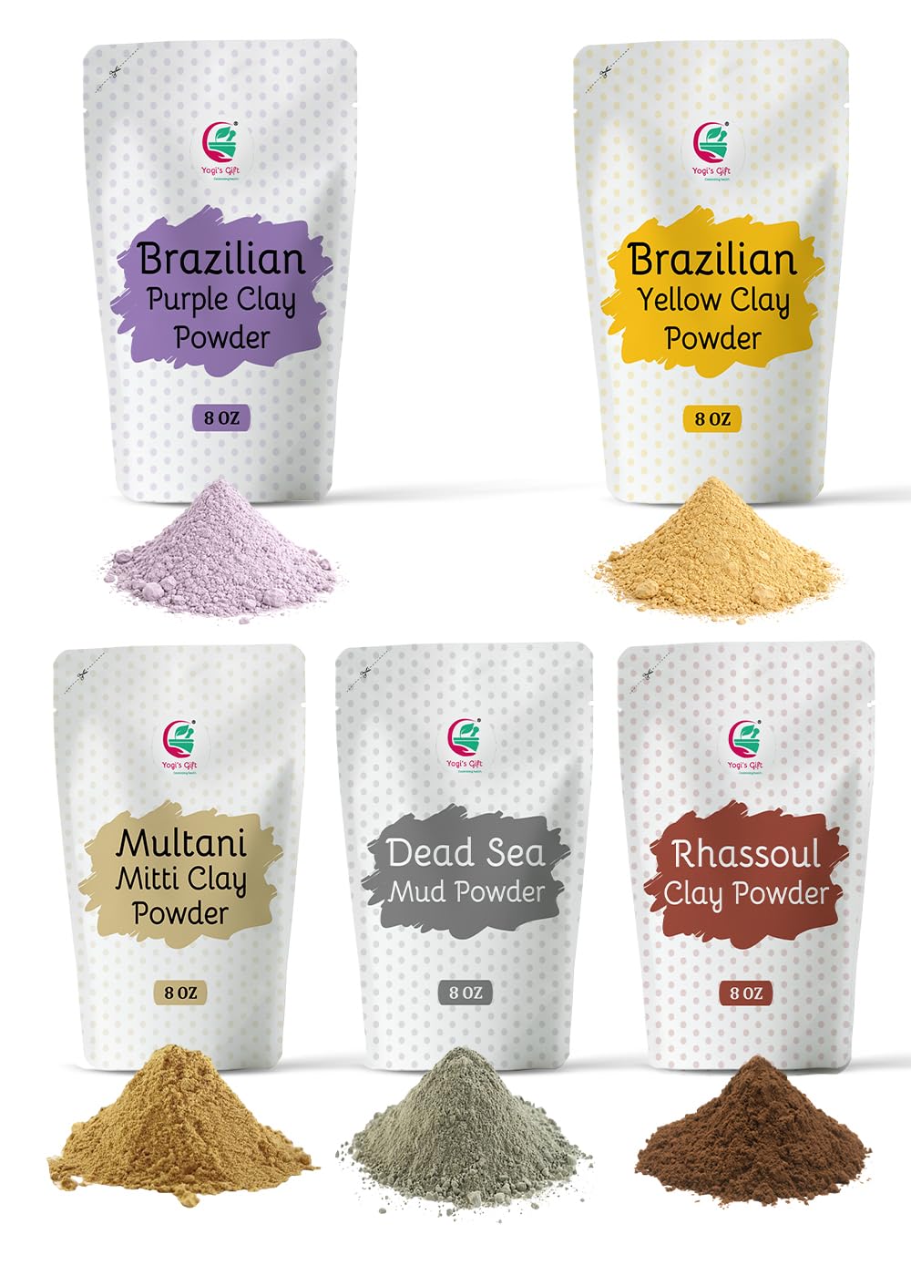Yogi’s Gift Multani Mitti clay powder for DIY masks and gentle pore cleansing.
