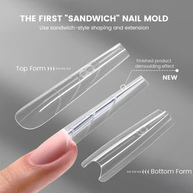 YOKE FELLOW 240 piece coffin nail mold for efficient extensions.