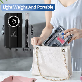 Yoke Fellow nail drill operates quietly with low heat for comfortable use.
