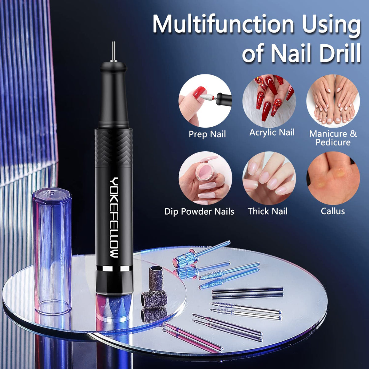 Yoke Fellow nail drill travel box doubles as compact storage.