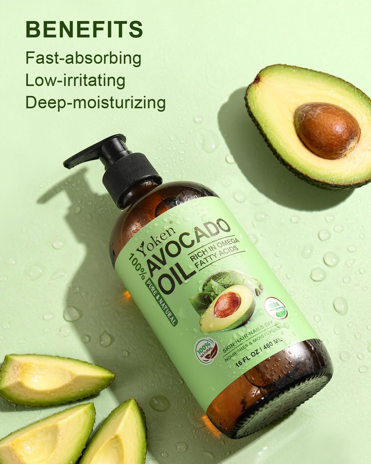 Yoken avocado oil unscented formula for sensitive skin care