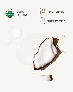 Yoken coconut oil shows a clear, colorless liquid ideal for blends.