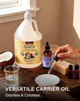 Yoken coconut oil unscented and hexane-free base for clean formulations.
