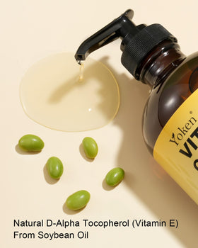 Close-up of D-Alpha Tocopherol formula for silky, quick-absorbing skin.
