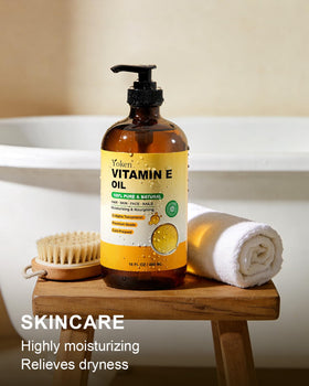Face application with Yoken Vitamin E Oil for gentle moisture.