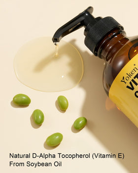 Yoken Vitamin E Oil for the face delivers fast-absorbing moisture.